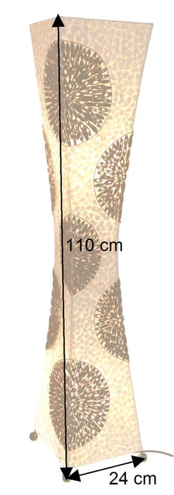 Stehlampe / Stehleuchte, In Bali Handgemacht Aus Naturmaterial, Capiz / Perlmutt - Modell Mambo - 110x24x24 Cm -Laden Für Heimbeleuchtung bemassung 41733