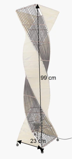 Stehlampe / Stehleuchte, In Bali Handgemacht Aus Naturmaterial, - Modell Twister - 99x23x23 Cm -Laden Für Heimbeleuchtung bemassung 41734