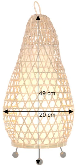Tischlampe / Tischleuchte, In Bali Handgemacht Aus Naturmaterial - Modell Hermigua 50 Cm -Laden Für Heimbeleuchtung bemassung 42468