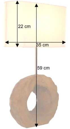 Tischlampe / Tischleuchte, In Bali Handgemacht Aus Naturmaterial - Modell Palau 1 - 59x35x15 Cm -Laden Für Heimbeleuchtung bemassung 42469