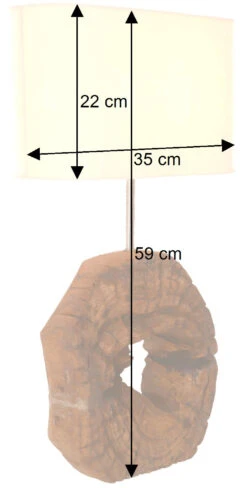 Tischlampe / Tischleuchte, In Bali Handgemacht Aus Naturmaterial - Modell Palau 2 - 59x35x15 Cm -Laden Für Heimbeleuchtung bemassung 42470