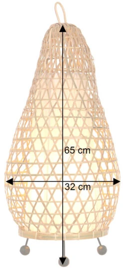 Tischlampe / Tischleuchte, In Bali Handgemacht Aus Naturmaterial - Modell Hermigua 65 Cm -Laden Für Heimbeleuchtung bemassung 42759