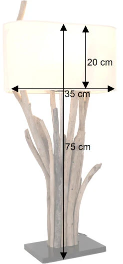 Tischleuchte / Tischlampe, In Bali Handgemachtes Unikat Aus Naturmaterial, Treibholz, Baumwolle - Modell Makarena - 75x35x15 Cm 9 Tischleuchte / Tischlampe, In Bali Handgemachtes Unikat Aus Naturmaterial, Treibholz, Baumwolle - Modell Makarena - 75x35x15 Cm -Laden Für Heimbeleuchtung bemassung 47212