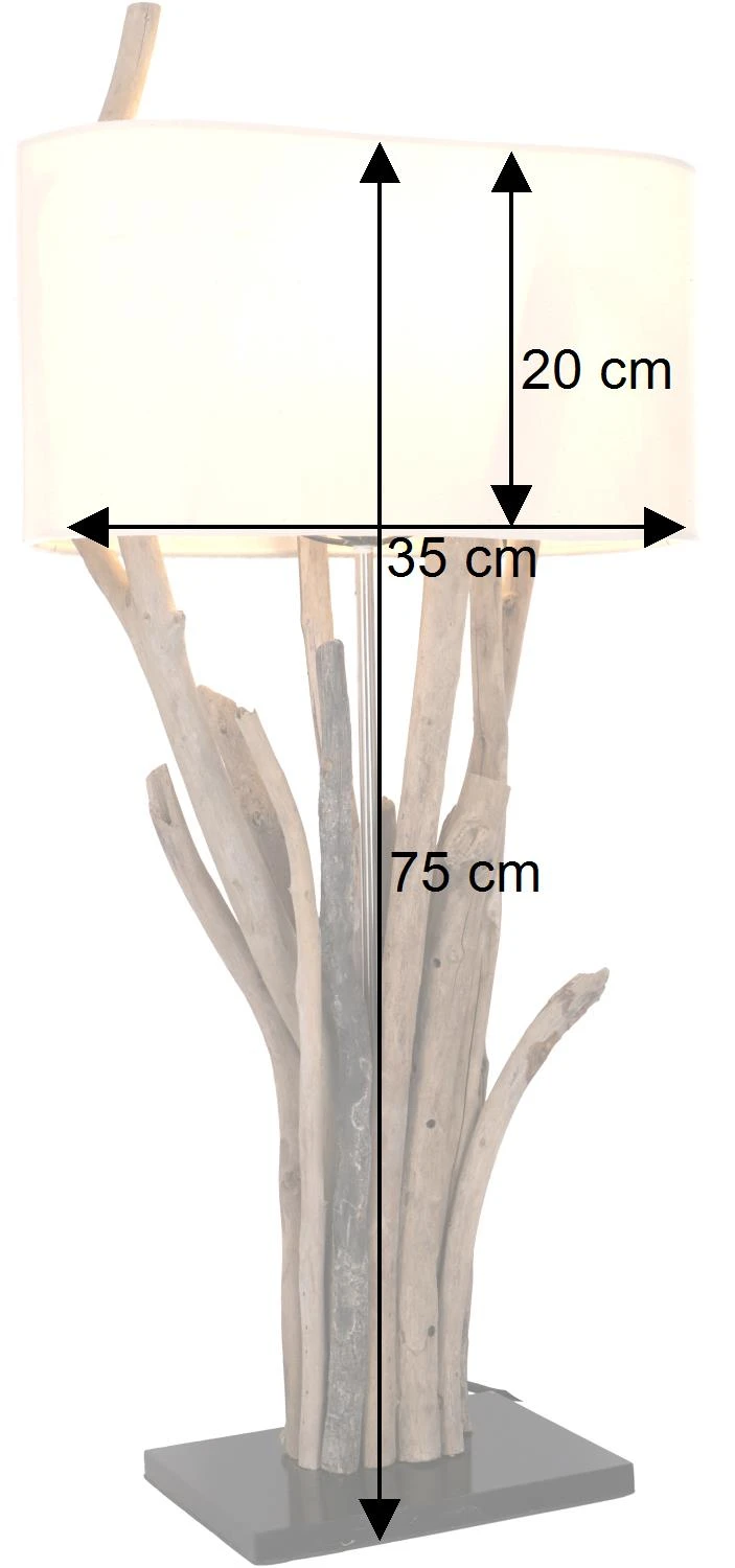 Tischleuchte / Tischlampe, In Bali Handgemachtes Unikat Aus Naturmaterial, Treibholz, Baumwolle - Modell Makarena - 75x35x15 Cm 6 Tischleuchte / Tischlampe, In Bali Handgemachtes Unikat Aus Naturmaterial, Treibholz, Baumwolle - Modell Makarena - 75x35x15 Cm – Bild 4