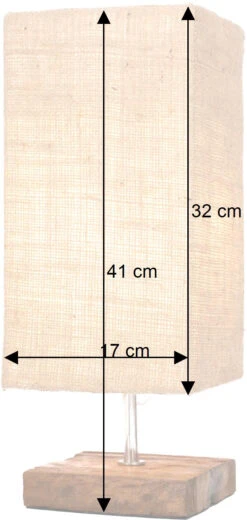 Tischlampe / Tischleuchte, In Bali Handgemacht Aus Naturmaterial - Modell Alabama - 41x17x17 Cm -Laden Für Heimbeleuchtung bemassung 47329