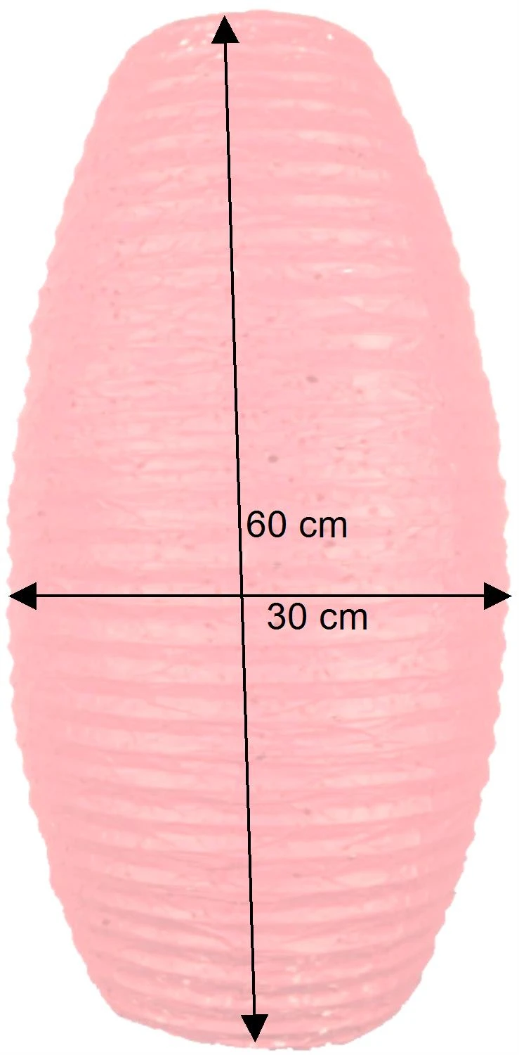 Ovaler Lokta Papierlampenschirm, Hängelampe Coronada - Rot - 60x30x30 Cm 6 Ovaler Lokta Papierlampenschirm, Hängelampe Coronada - Rot - 60x30x30 Cm – Bild 4