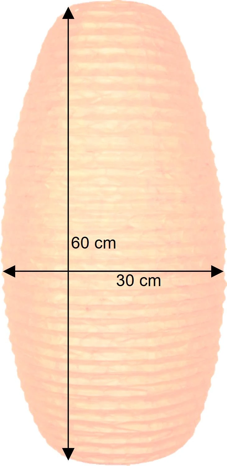 Ovaler Lokta Papierlampenschirm, Hängelampe Coronada - Orange - 60x30x30 Cm 6 Ovaler Lokta Papierlampenschirm, Hängelampe Coronada - Orange - 60x30x30 Cm – Bild 4