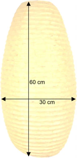 Ovaler Lokta Papierlampenschirm, Hängelampe Coronada - Gelb - 60x30x30 Cm -Laden Für Heimbeleuchtung bemassung 49319