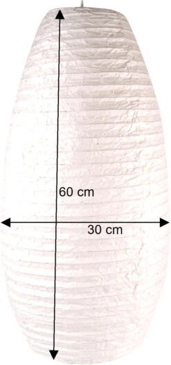 Ovaler Lokta Papierlampenschirm, Hängelampe Coronada - Natur/weiß - 60x30x30 Cm -Laden Für Heimbeleuchtung bemassung 49320