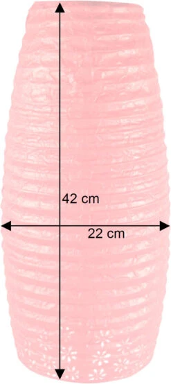 Kleiner Ovaler Lokta Papierlampenschirm, Hängelampe Coronada - Rot - 42x22x22 Cm -Laden Für Heimbeleuchtung bemassung 49326