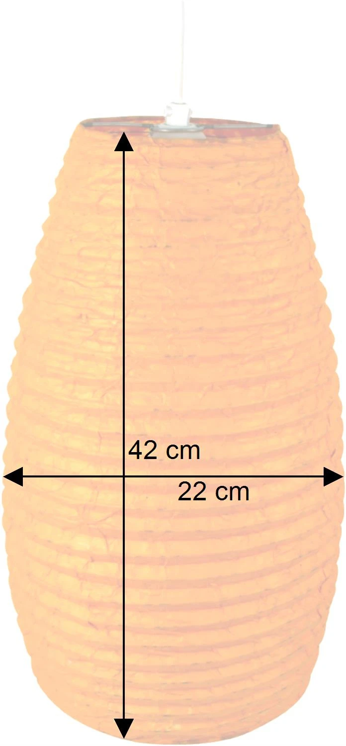 Kleiner Ovaler Lokta Papierlampenschirm, Hängelampe Coronada - Orange - 42x22x22 Cm 6 Kleiner Ovaler Lokta Papierlampenschirm, Hängelampe Coronada - Orange - 42x22x22 Cm – Bild 4