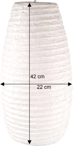 Kleiner Ovaler Lokta Papierlampenschirm, Hängelampe Coronada - Natur/weiß - 42x22x22 Cm -Laden Für Heimbeleuchtung bemassung 49329