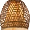 Deckenlampe / Deckenleuchte, In Bali Handgemacht Aus Naturmaterial, Rattan, Bambus, Baumwolle - Modell Hernando - 45x35x35 Cm