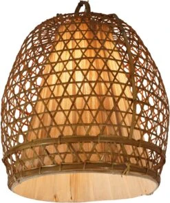 Deckenlampe / Deckenleuchte, In Bali Handgemacht Aus Naturmaterial, Rattan, Bambus, Baumwolle - Modell Hernando - 45x35x35 Cm