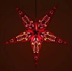 Faltbarer Advents Leucht Papierstern, Weihnachtsstern 60 Cm - Menor Bordeaux -Laden Für Heimbeleuchtung f 19 04 14857 1