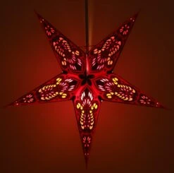 Faltbarer Advents Leucht Papierstern, Weihnachtsstern 60 Cm - Menor Bordeaux -Laden Für Heimbeleuchtung f 19 04 14857 2