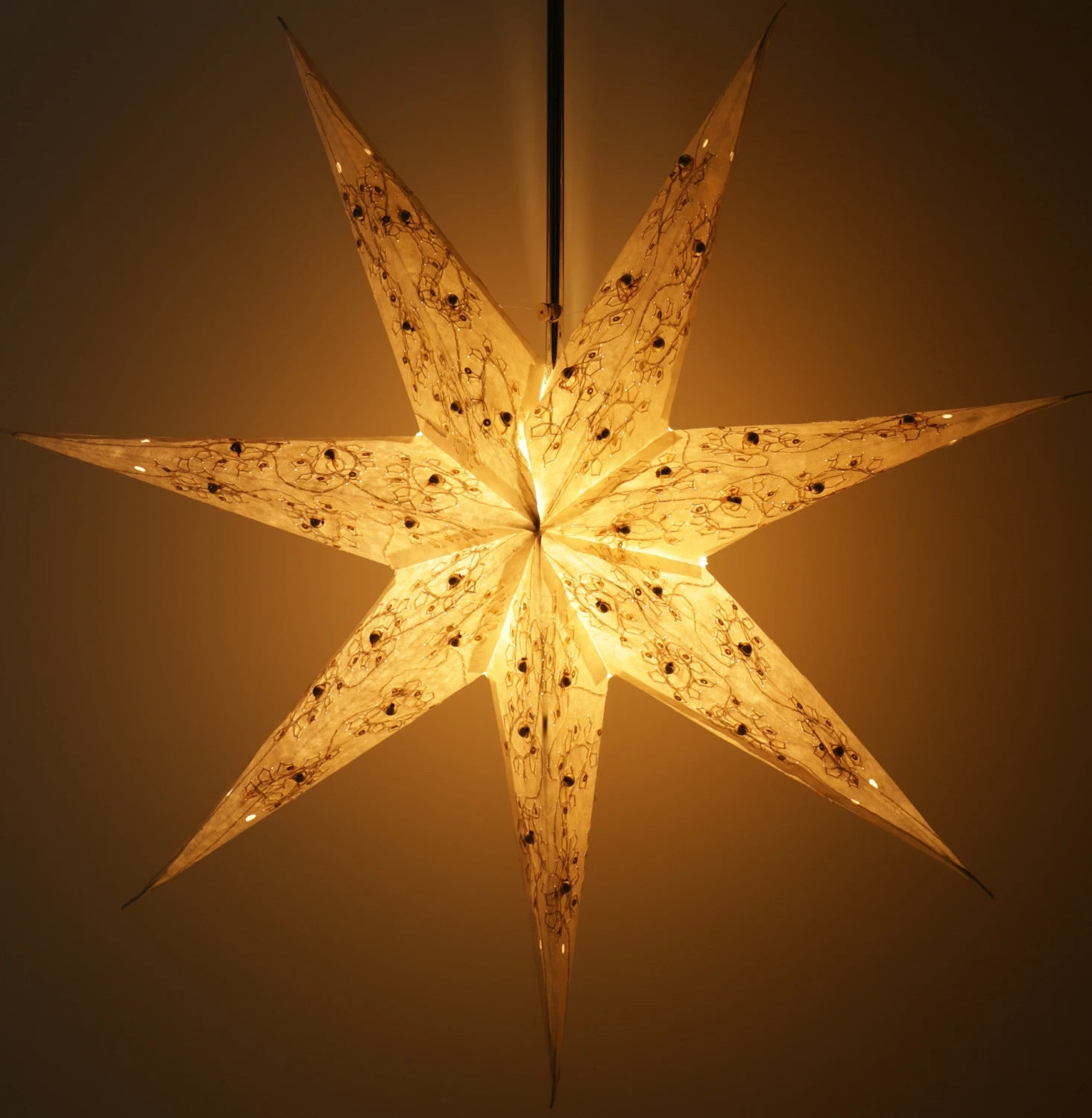 Faltbarer Advents Leucht Papierstern, Weihnachtsstern 60 Cm - Platon 7 Nature 6 Faltbarer Advents Leucht Papierstern, Weihnachtsstern 60 Cm - Platon 7 Nature – Bild 4
