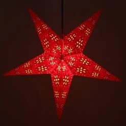 Faltbarer Advents Leucht Papierstern, Weihnachtsstern 60 Cm - Anubis Rot -Laden Für Heimbeleuchtung f 19 05 295667 1