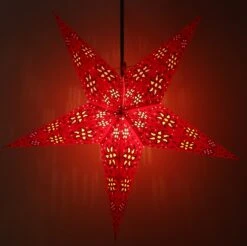 Faltbarer Advents Leucht Papierstern, Weihnachtsstern 60 Cm - Anubis Rot -Laden Für Heimbeleuchtung f 19 05 295667 2