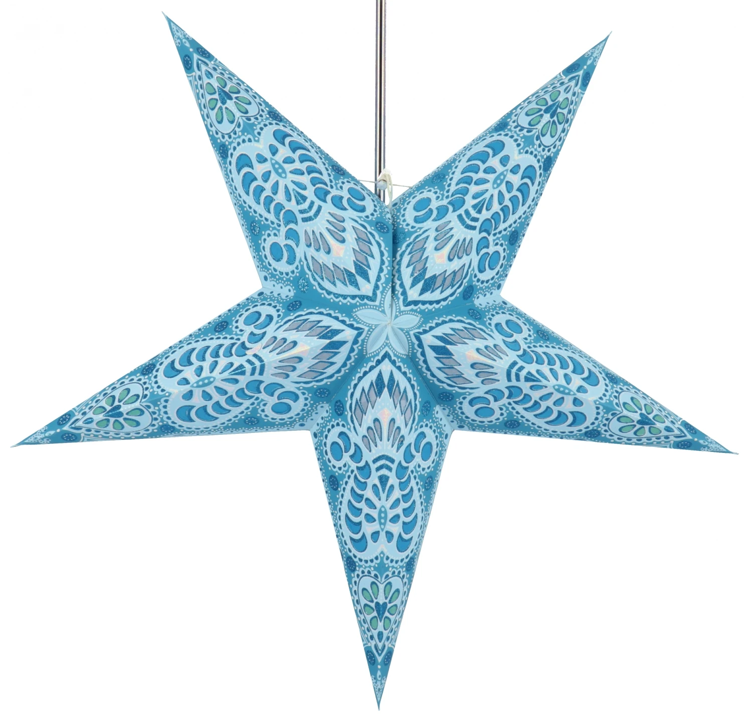 Faltbarer Advents Leucht Papierstern, Weihnachtsstern 60 Cm - Menor Türkis 4 Faltbarer Advents Leucht Papierstern, Weihnachtsstern 60 Cm - Menor Türkis – Bild 2