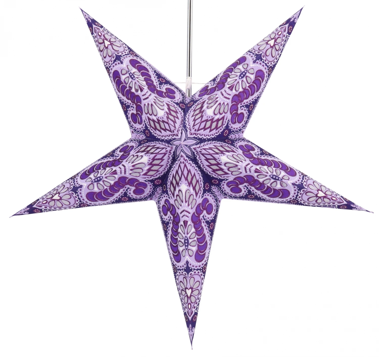 Faltbarer Advents Leucht Papierstern, Weihnachtsstern 60 Cm - Menor Violett/natur 4 Faltbarer Advents Leucht Papierstern, Weihnachtsstern 60 Cm - Menor Violett/natur – Bild 2