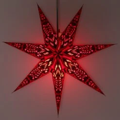 Faltbarer Advents Leucht Papierstern, Weihnachtsstern 60 Cm - Menora 7 Bordaux -Laden Für Heimbeleuchtung f 19 09 26604 3