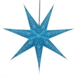 Faltbarer Advents Leucht Papierstern, Weihnachtsstern 60 Cm - Devi Türkis -Laden Für Heimbeleuchtung f 19 09 29585 2