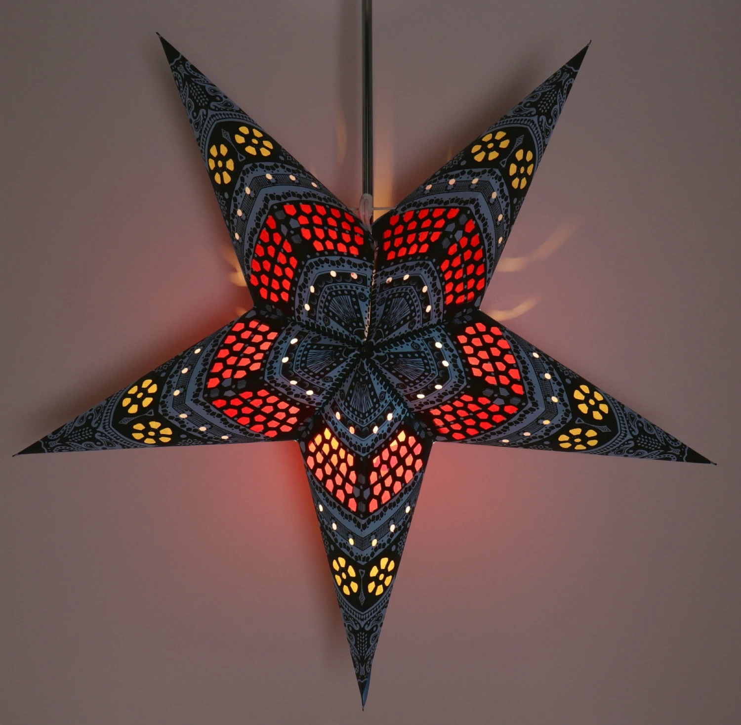 Faltbarer Advents Leucht Papierstern, Weihnachtsstern 60 Cm - Horus Blau/rot 5 Faltbarer Advents Leucht Papierstern, Weihnachtsstern 60 Cm - Horus Blau/rot – Bild 3