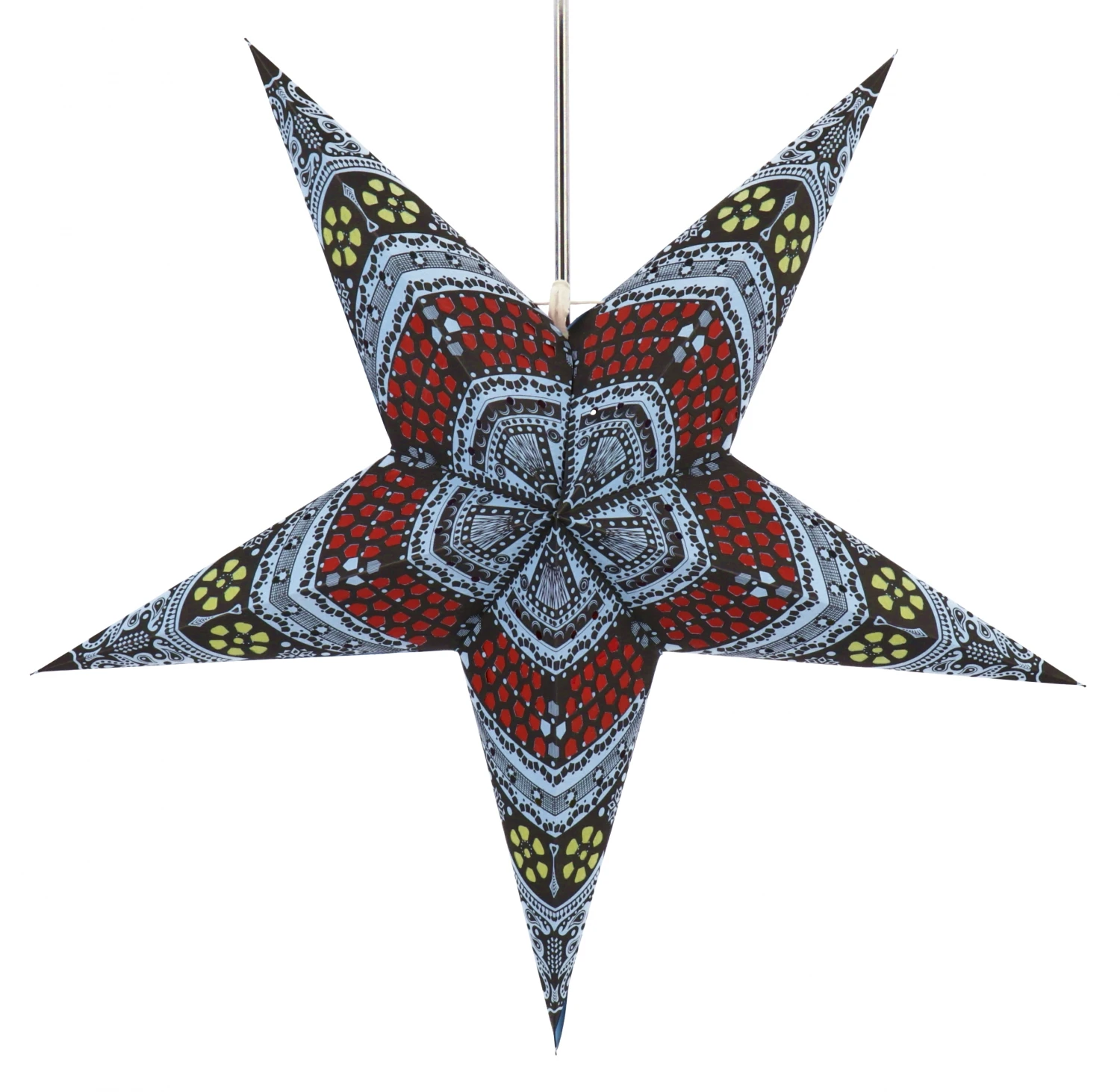 Faltbarer Advents Leucht Papierstern, Weihnachtsstern 60 Cm - Horus Blau/rot 4 Faltbarer Advents Leucht Papierstern, Weihnachtsstern 60 Cm - Horus Blau/rot – Bild 2