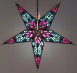 Faltbarer Advents Leucht Papierstern, Weihnachtsstern 60 Cm - Menor Blau/lila -Laden Für Heimbeleuchtung f 19 09 33900 3