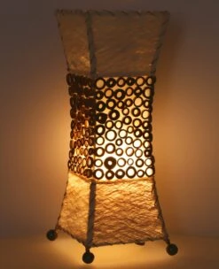 Tischlampe / Tischleuchte, In Bali Handgemacht Aus Naturmaterial, Kokosfaser, Bambus - Modell Maris Bamboo - 45x15x15 Cm -Laden Für Heimbeleuchtung f 19 09 9 amaris bamboo 1