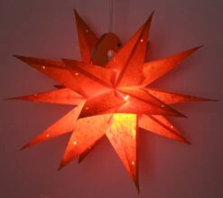 Faltbarer Advents Leucht Papierstern, 3D Weihnachtsstern - Multipointer Small Orange - 45x45x45 Cm Ø45 Cm -Laden Für Heimbeleuchtung f 19 09 9 apapierstern 97