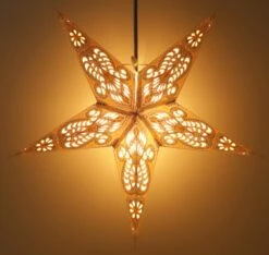 Faltbarer Advents Leucht Papierstern, Weihnachtsstern 60 Cm - Menor Creme -Laden Für Heimbeleuchtung f 19 09 914855 1