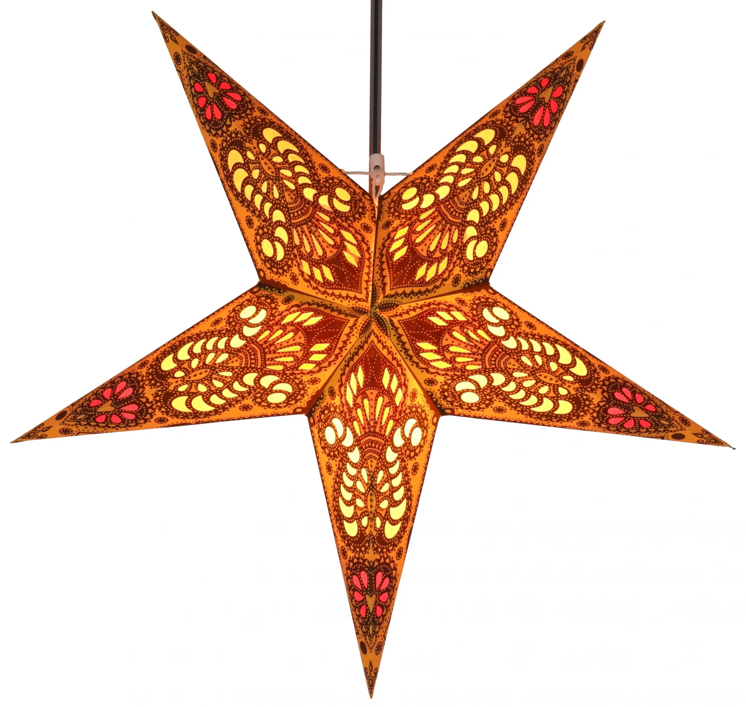 Faltbarer Advents Leucht Papierstern, Weihnachtsstern 60 Cm - Menor Gelb/mix 5 Faltbarer Advents Leucht Papierstern, Weihnachtsstern 60 Cm - Menor Gelb/mix – Bild 3