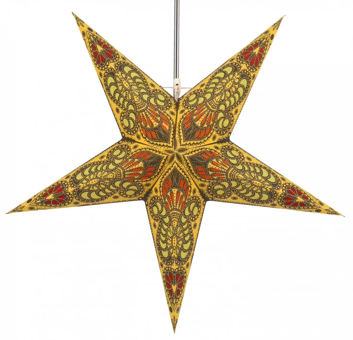 Faltbarer Advents Leucht Papierstern, Weihnachtsstern 60 Cm - Menor Gelb/mix 4 Faltbarer Advents Leucht Papierstern, Weihnachtsstern 60 Cm - Menor Gelb/mix – Bild 2