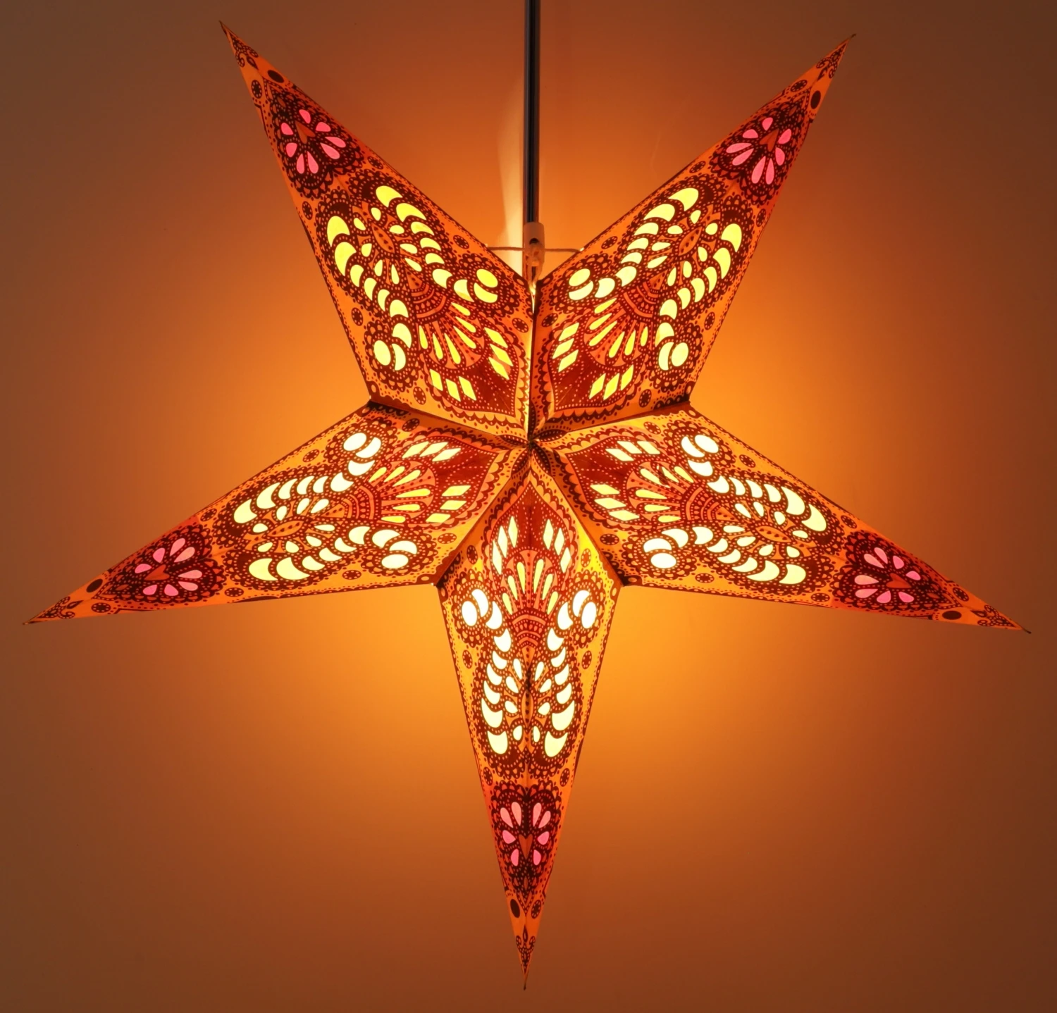 Faltbarer Advents Leucht Papierstern, Weihnachtsstern 60 Cm - Menor Gelb/mix 6 Faltbarer Advents Leucht Papierstern, Weihnachtsstern 60 Cm - Menor Gelb/mix – Bild 4