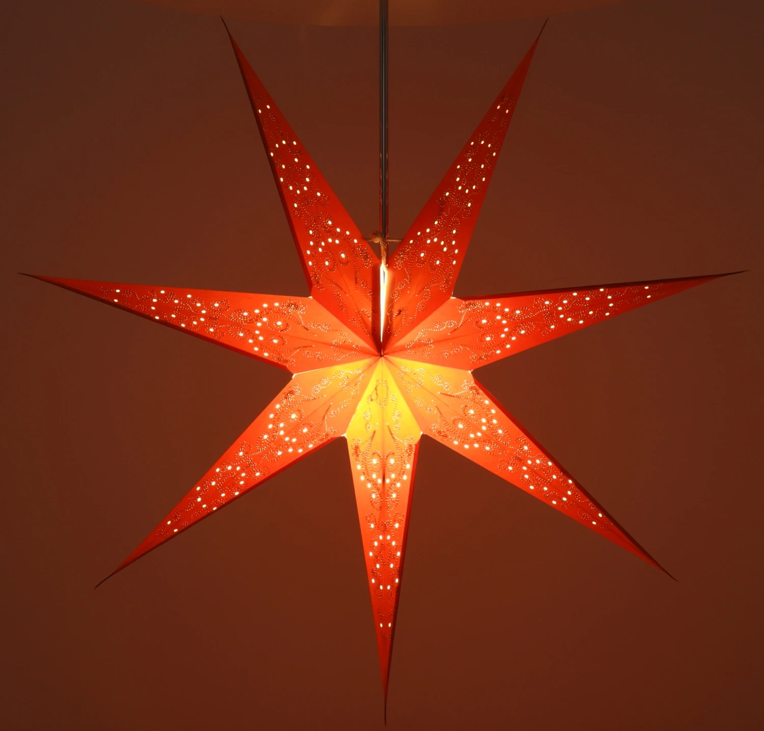 Faltbarer Advents Leucht Papierstern, Weihnachtsstern 80 Cm - Raja Rot 5 Faltbarer Advents Leucht Papierstern, Weihnachtsstern 80 Cm - Raja Rot – Bild 3