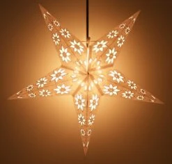 Faltbarer Advents Leucht Papierstern, Weihnachtsstern 60 Cm - Adonis Weiß -Laden Für Heimbeleuchtung f 19 09 926508 1