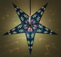 Faltbarer Advents Leucht Papierstern, Weihnachtsstern 60 Cm - Anubis Blau -Laden Für Heimbeleuchtung f 19 09 929582 4