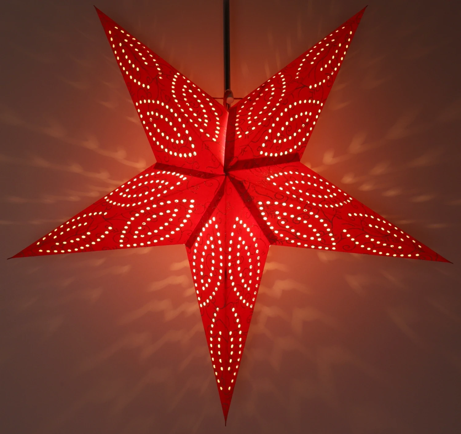 Faltbarer Advents Leucht Papierstern, Weihnachtsstern 60 Cm - Demian Rot 6 Faltbarer Advents Leucht Papierstern, Weihnachtsstern 60 Cm - Demian Rot – Bild 4