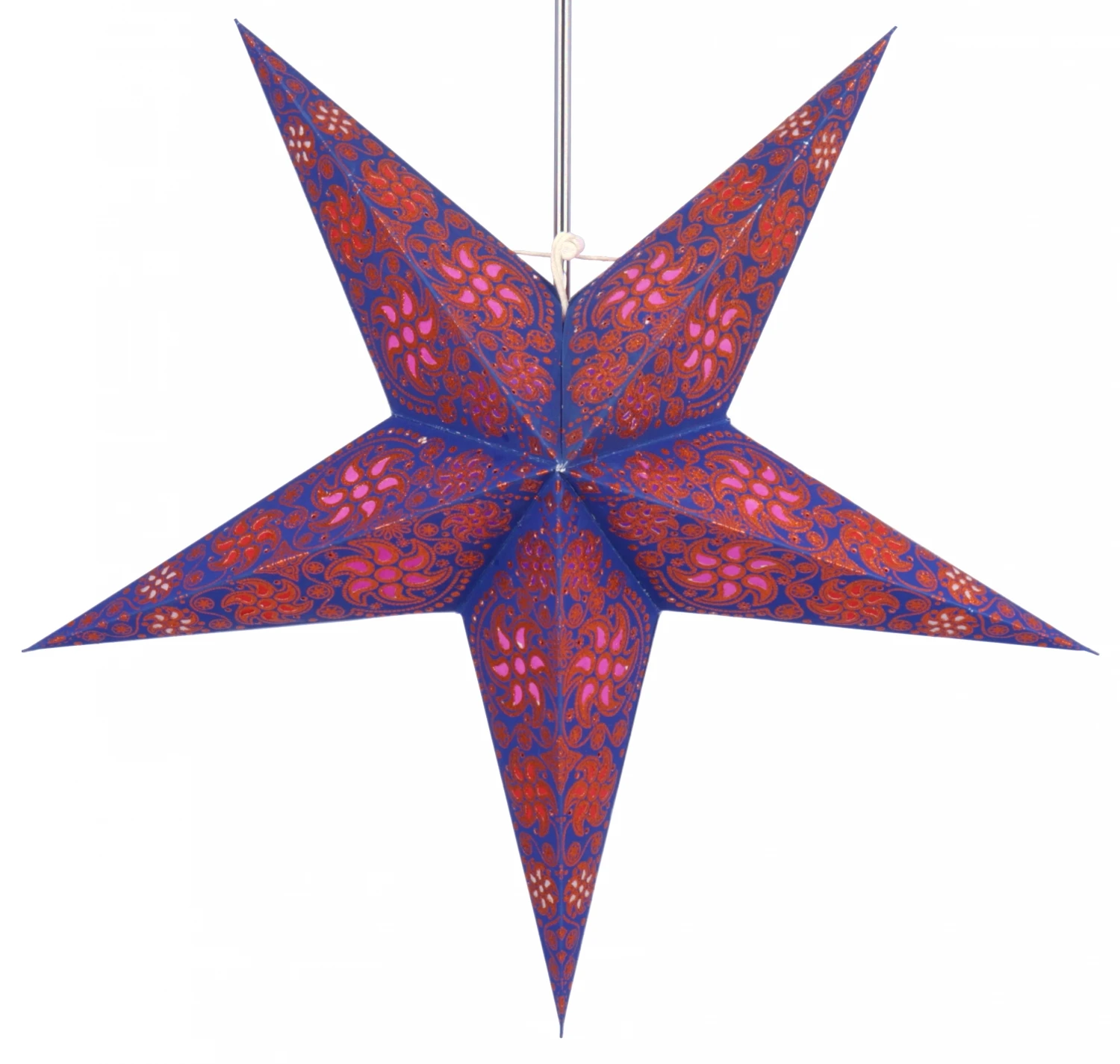 Faltbarer Advents Leucht Papierstern, Weihnachtsstern 60 Cm - Anubis Dunkelblau 4 Faltbarer Advents Leucht Papierstern, Weihnachtsstern 60 Cm - Anubis Dunkelblau – Bild 2
