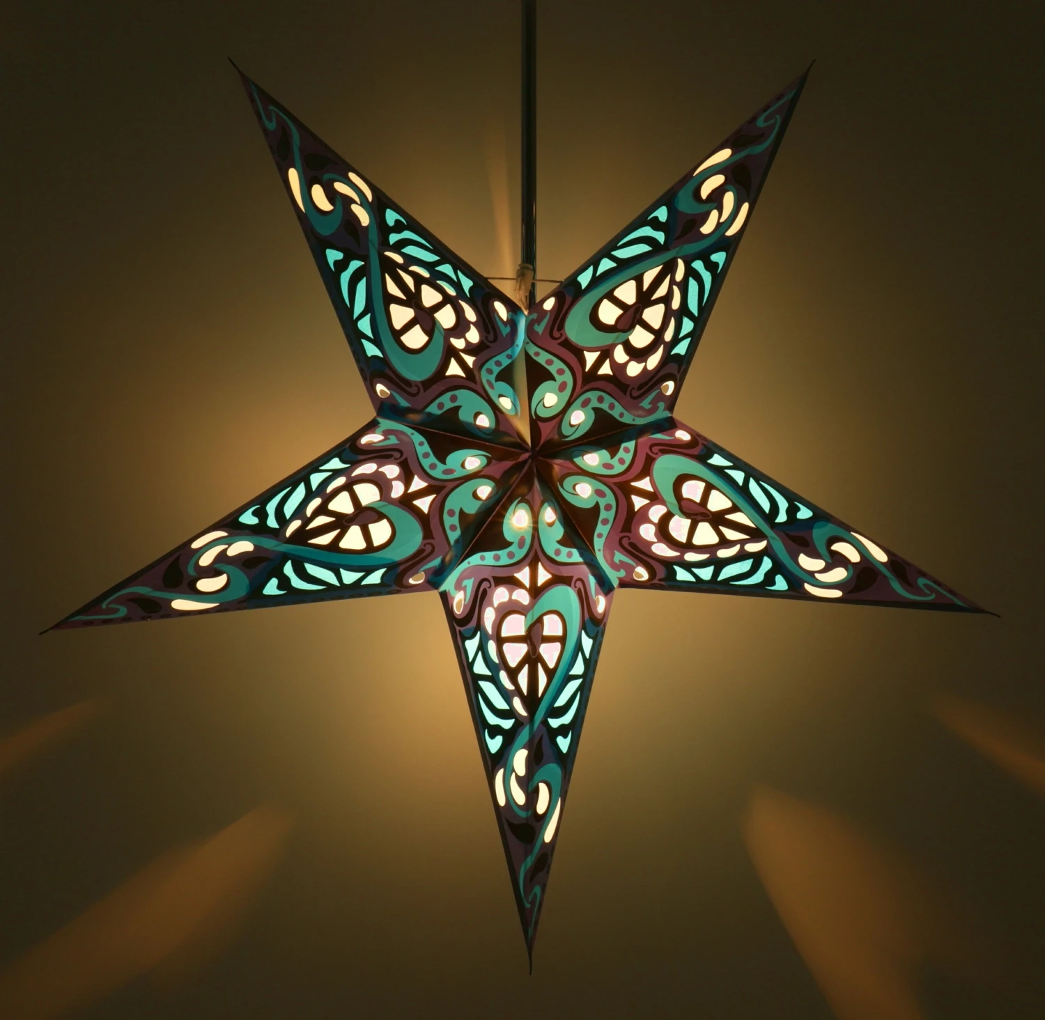 Faltbarer Advents Leucht Papierstern, Weihnachtsstern 60 Cm - Galadriel Blau 6 Faltbarer Advents Leucht Papierstern, Weihnachtsstern 60 Cm - Galadriel Blau – Bild 4