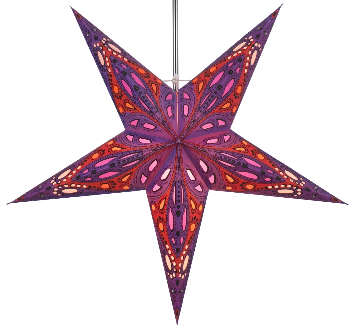 Faltbarer Advents Leucht Papierstern, Weihnachtsstern 60 Cm - Marwin Violett 3 Faltbarer Advents Leucht Papierstern, Weihnachtsstern 60 Cm - Marwin Violett