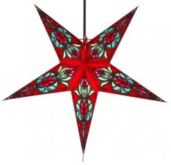 Faltbarer Advents Leucht Papierstern, Weihnachtsstern 60 Cm - Medusa 2 Rot/ Türkis -Laden Für Heimbeleuchtung f 19 09 936479 3
