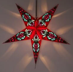 Faltbarer Advents Leucht Papierstern, Weihnachtsstern 60 Cm - Medusa 2 Rot/ Türkis -Laden Für Heimbeleuchtung f 19 09 936479 4