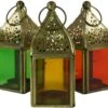 Glaslaterne, Windlicht, Teelichthalter Aus Messing In 6 Farben - 13x5,5x5,5 Cm