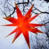 3D Außenstern Kaspar, Ø 55 Cm, Weihnachtsstern, Faltstern Mit 18 Spitzen, 4 M Außenleitung, LED Leuchtmittel - 230V E14 Rot/gelb -Laden Für Heimbeleuchtung h 12 21 dsc05086