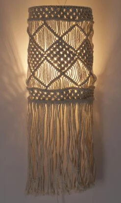 Wandlampe / Wandleuchte, In Bali Handgefertigt Aus Makramee - Modell Suleila - 60x20x12 Cm -Laden Für Heimbeleuchtung h 9 19 tisy 18 makrame lampe 4