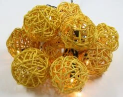 Rattan Ball LED Kugel Lampion Lichterkette - Gelb -Laden Für Heimbeleuchtung img8160