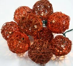 Rattan Ball LED Kugel Lampion Lichterkette - Braun -Laden Für Heimbeleuchtung img8168